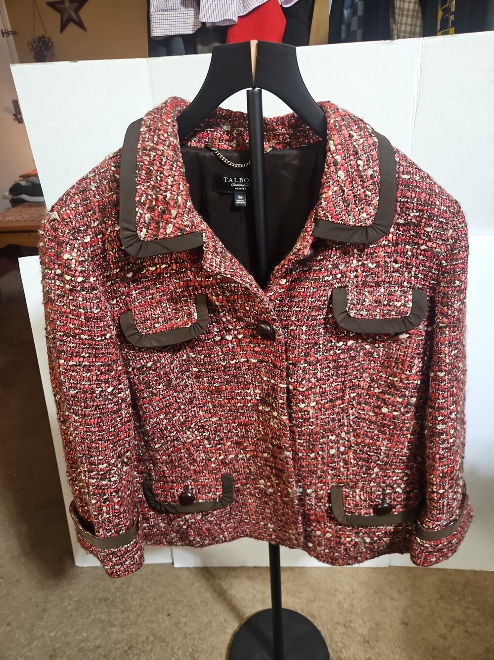 Talbots Wool Blend Tweed Jacket 16p